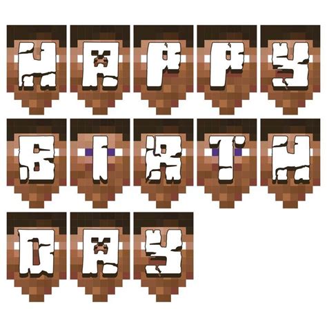 Minecraft Letters | Happy birthday banner printable, Printable banner ...