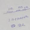 The resistance 2 ohms, 10 ohms and 6 ohms are connected in series ...