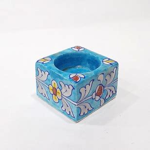 Blue Pottery Candle Holder (Product Code 2372) at Rs 180.00