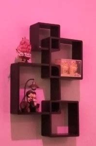 Wooden Art & Toys Wall Decoration Intersecting Floating Shelves Set of ...