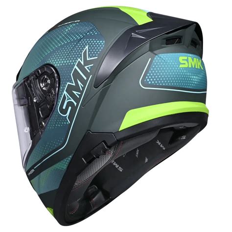 SMK Typhoon Mystic Gloss Green Yellow (GL884) Helmet
