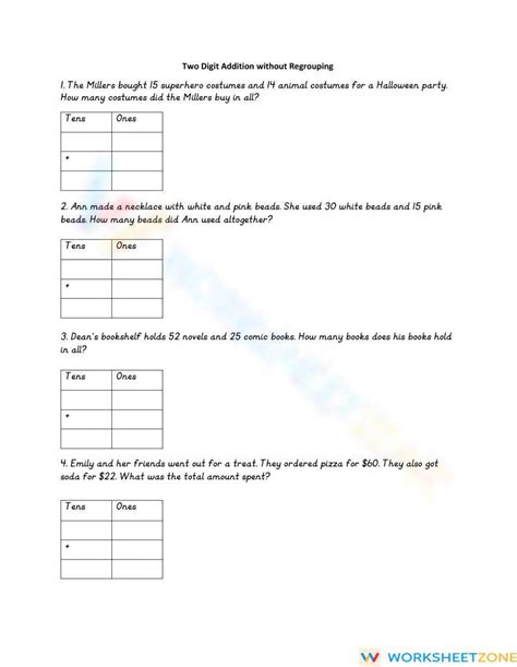 Image result for Adding Double-Digit Numbers Worksheet