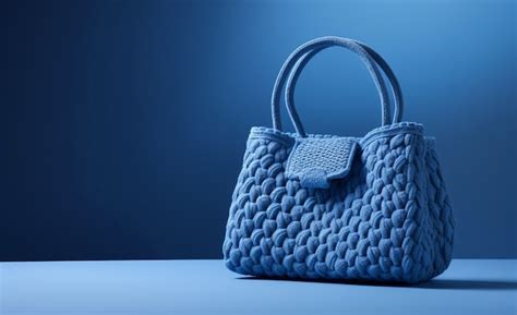 Blue knitted bag still life | AI-generated image