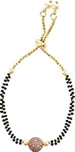 Buy Molika Non-precious Metal Black Beaded Gold Plated Latest Trend ...