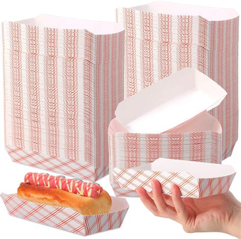 Amazon.com: Roshtia 500 Pcs 7 Inch Paper Hot Dog Trays 2 lb Red and ...