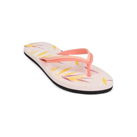 Buy Carlton London Peach Women Printed Flipflops Online