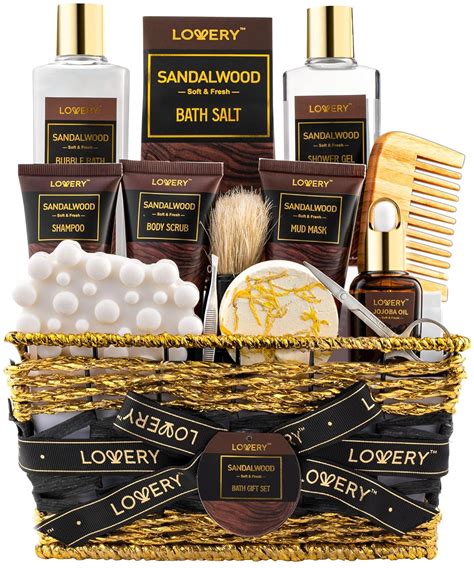 Amazon.com : Mens Gift Set, 14Pc Sandalwood Bath Gift Set, Personal ...