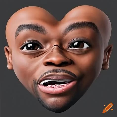 Cartoon of Kevin Hart with a heart-shaped head on Craiyon
