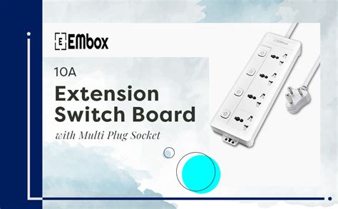 EMBOX Extension Board with Switches 1500 W, 6 Universal Sockets ...
