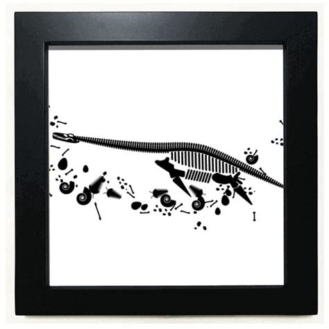 no/no Dinosaur Bone Bones Small Black Square Frame Picture Wall ...