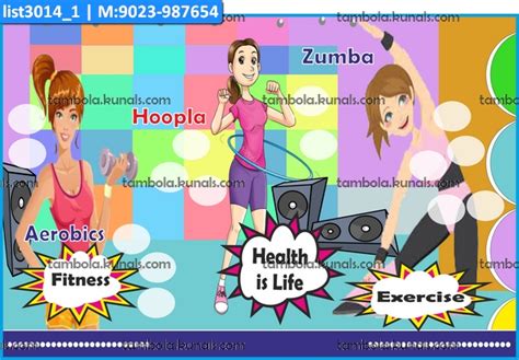 Fitness kukuba 1 Tambola Housie in Fitness theme