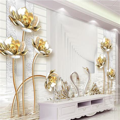 Avikalp Exclusive AWZ0249 3D wallpaper mural wallpaper simple gold lot ...