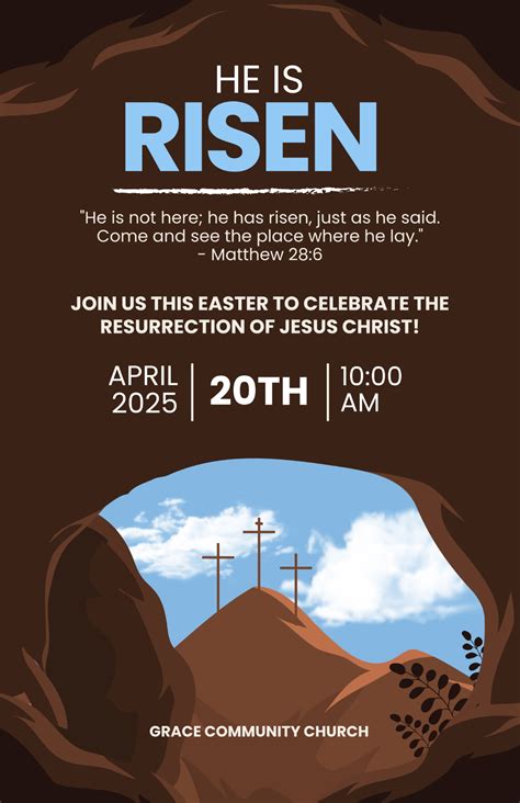 Free Bible Verses Easter Poster Template to Edit Online