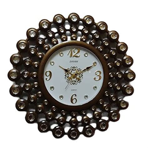 Buy MLE-Savan Quartz Wall Clock 9666 (Brown) Online at Low Prices in ...