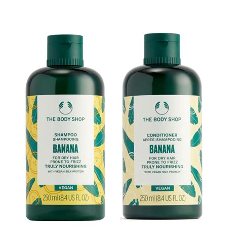 The Body Shop Banana Shampoo and Conditioner Set, 250ml + 250ml (Pack ...