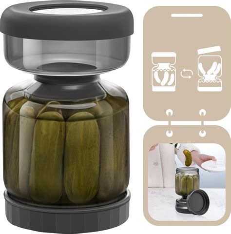 Amazon.com: Luvan Pickle Jar with Strainer Flip, 34oz Pickle Container ...