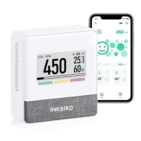 INKBIRD IAM-T1 Smart Indoor Air Quality Monitor Electronic Ink Display ...