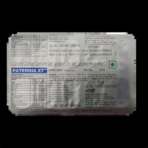 PATERNIA XT TABLET 10'S Price, Uses, Side Effects & Substitutes | Medkart