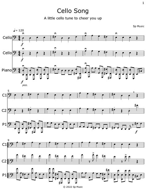 Cello Song - Sheet music for Cello, Piano