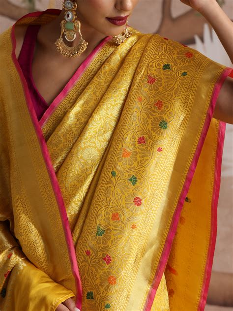 Handloom Zari Tanchoi Banarasi Saree | Khinkhwab