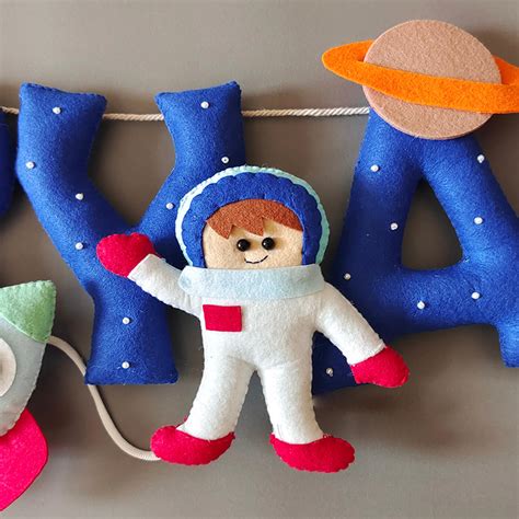 Buy Hand-stitched Space Themed Felt Name Bunting Online On Zwende
