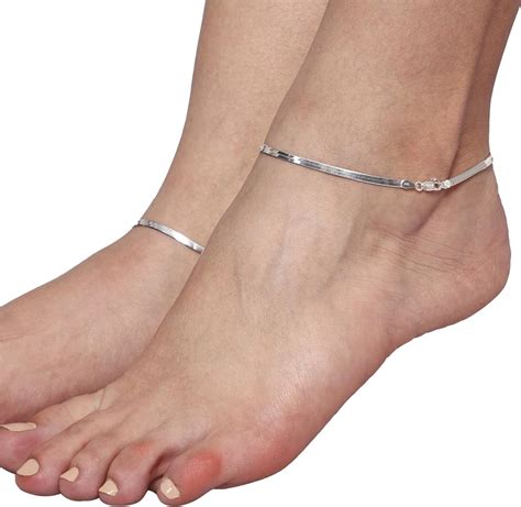 Flat Snake Chain Anklets | 925 Pure Silver – Parv Jewellers