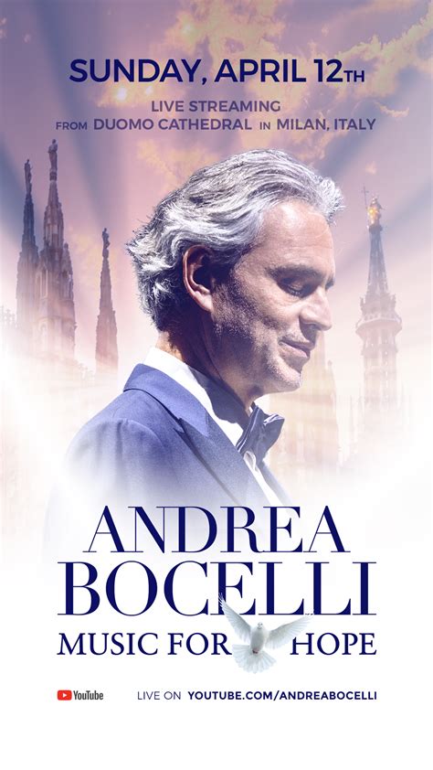 Andrea Bocelli Music For Hope, Streaming Worldwide Exclusively On ...