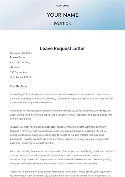 Image result for Leave Request Email