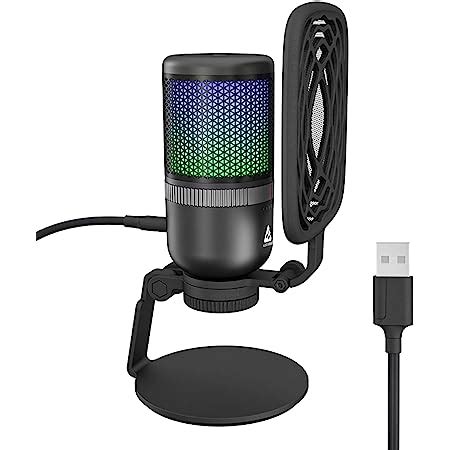 Audio Array AM-C23 USB Microphone with Pop Filter | Metal Stand | RGB ...