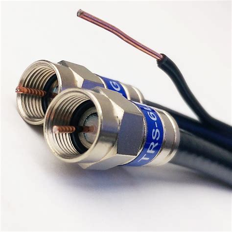 125ft 3Ghz Aerial Dual RG6 w/Ground Messenger COAXIAL Cable 18AWG Pole ...