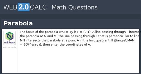 View question - Parabola