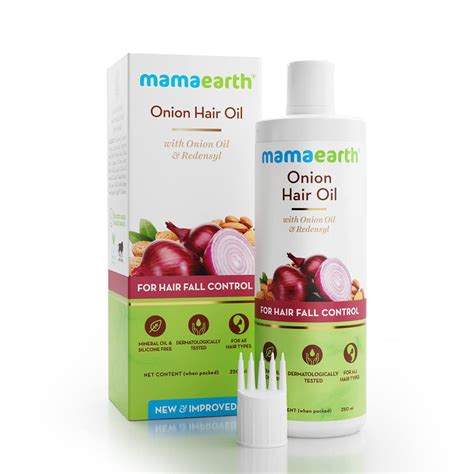Mamaearth Onion Hair Oil with Onion Oil & Redensyl for Hair Fall Contr ...