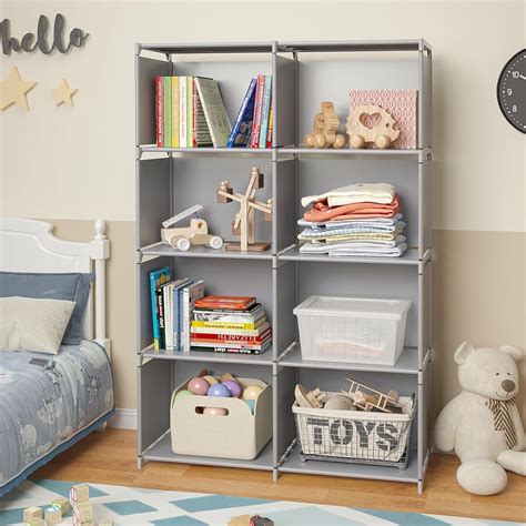 LASIEYO 8 Cubes Storage Shelf Organizer DIY Bookcase Closet Cabinet for ...