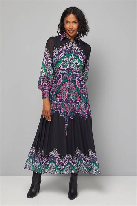 Dresses | Paisley Tiered Shirt Maxi Dress | Wallis