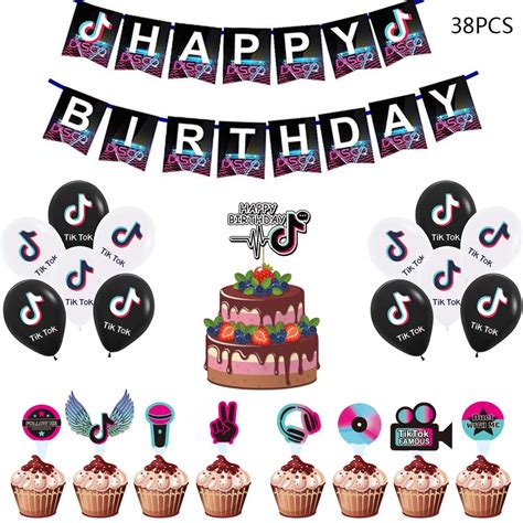 Buy JAHEMU Tik Tok Birthday Party Decorations Tik Tok Balloon TIK Tok ...
