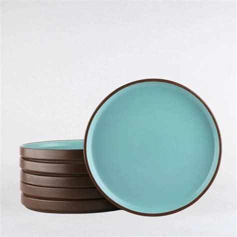 Brown and Blue Premium Ceramic Dinner Plates Set | BlackCarrot