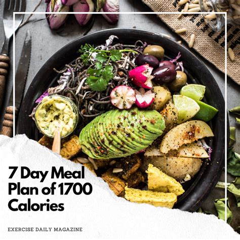 1700 Calorie Meal Plan for 7 Days - Exercie Daily