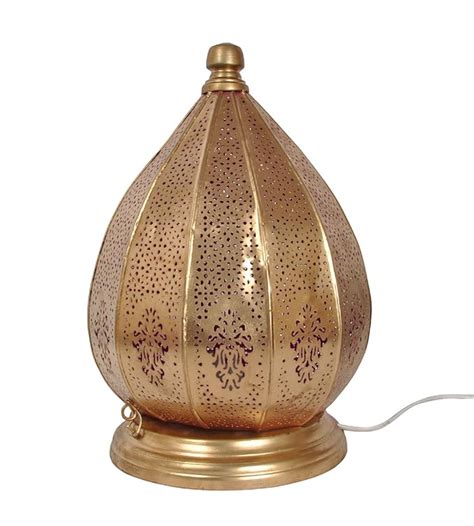 Buy Lal Haveli Metal Table Lamp Moroccan Lights 14 x 9.5 Inch Online at ...