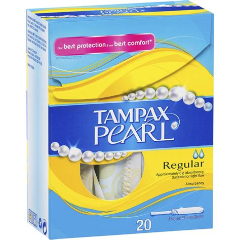 Tampax Pearl Regular Tampons Light Flow With Plastic Applicator 20 Pack | Woolworths