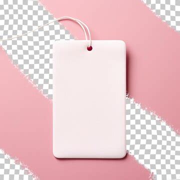 White tag on pink fabric transparent background | Premium AI-generated PSD