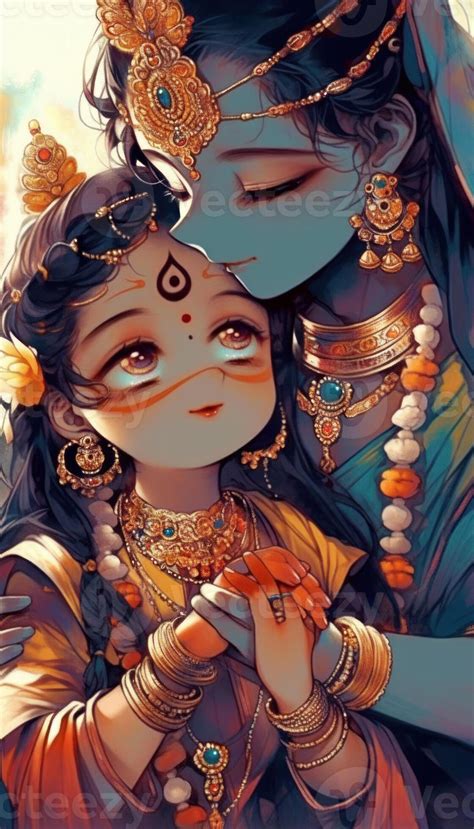 Radha Krishna Hindu God Cute Image 22692112 Stock Photo at Vecteezy