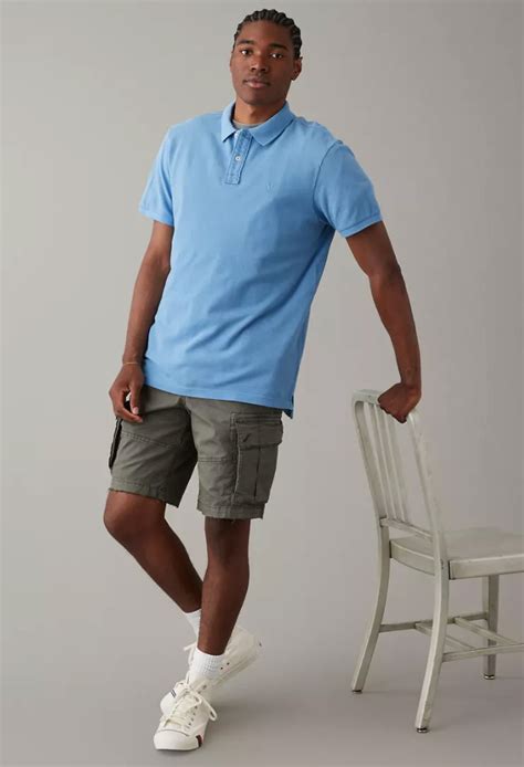 AMERICAN EAGLE Charming Azure Polo Shirt – Offracks