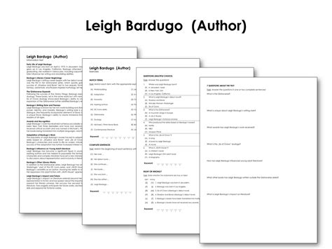 Leigh Bardugo (Author) | Made By Teachers
