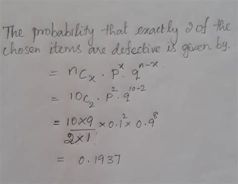 [Best Answer] A lot has 10% defective items. Ten items are chosen ...