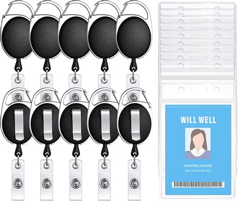 Amazon.com : 10 Pack ID Badge Holder with Clip –Retractable Heavy Duty ...