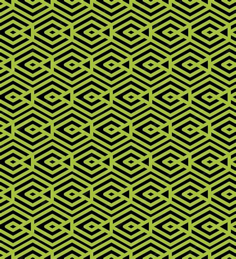 Padrão sem emenda abstrato verde com linhas de entrelaçamento. Papel de ...