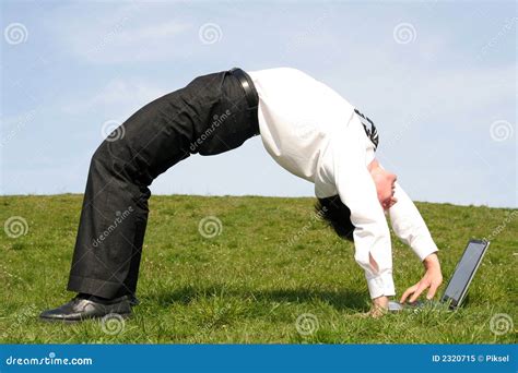 Man bending backwards stock image. Image of grass, outdoors - 2320715