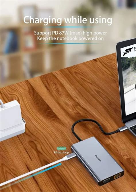 Eller Sante ® 11-in-1 USB Type-C Hub Adapter with Ethernet, 4K USB C to ...