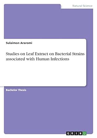 Buy Studies on Leaf Extract on Bacterial Strains associated with Human ...