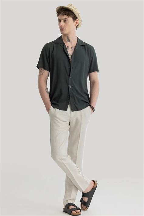 Buy Men's Bianca Charcoal Grey Plain Shirts Online | Snitch – SNITCH